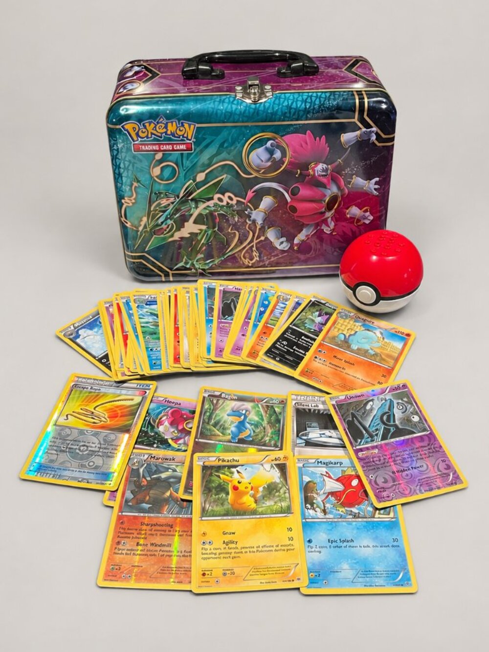 Pokémon 51 Card Lot with Collector Tin Poké Ball Trading Cards